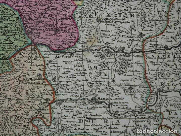 Arte: Gran mapa a color de Portugal y Brasil, 1739. Matthaus Seutter - Foto 11 - 223739163
