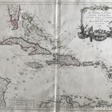 Arte: GRAN MAPA DE LAS ISLAS DE CUBA, SANTO DOMINGO,..(MAR CARIBE, AMÉRICA), 1779. VAUGONDY/SANTINI