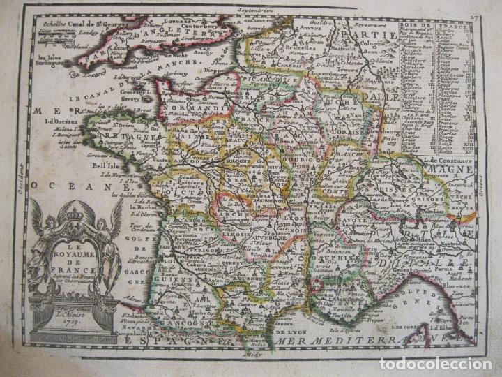 Arte: Mapa de Francia, 1719. Chiquet - Foto 1