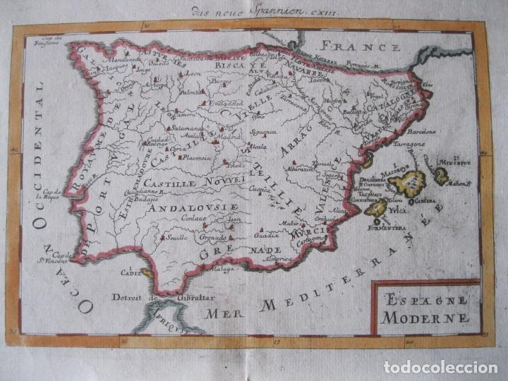 Arte: Mapa de España y Portugal, 1686. Mallet - Foto 1 - 224761640