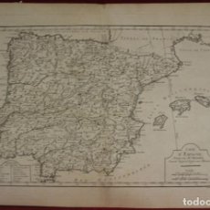 Arte: MAPA DE ESPALA Y PORTUGAL, 1787. PHILIPPE DE PRÉTOT. Lote 224897688