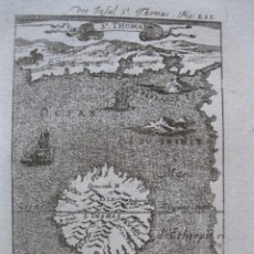 Arte: MAPA DE LA ISLA DE SAN TOMÉ EN EL GOLFO DE GUINEA (ÁFRICA), 1750. MALLET. Lote 225826020