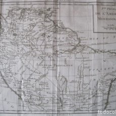 Arte: MAPA DE PERÚ, COLOMBIA, PANAMÁ, VENEZUELA, BRASIL...1780. BRION DE LA TOUR