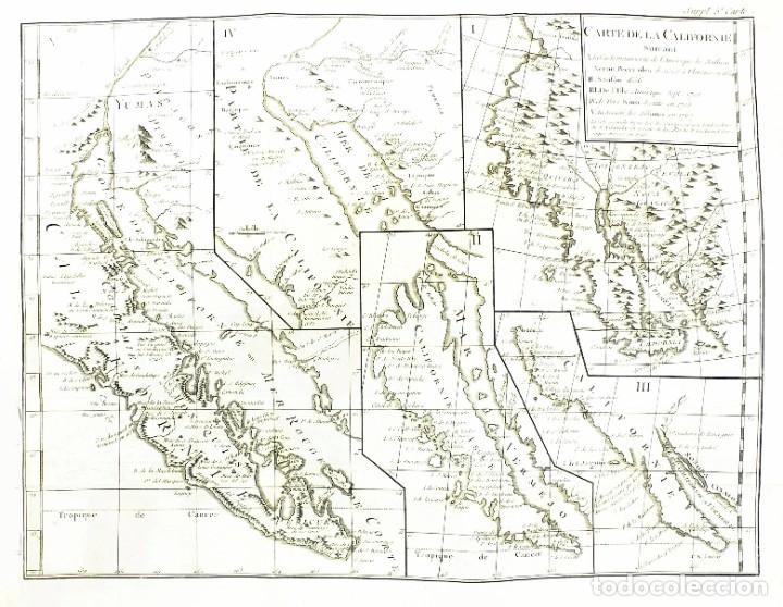 Arte: 1767 - Mapa de descubrimientos en California (Sanson De lIsle, etc...) - Foto 2 - 231140575