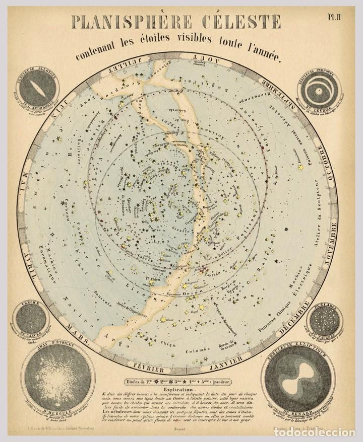 Arte: 1872- Astronomía - Láminas transparentes - Pintado a mano - 12 Escenas Meteorológicas y Astronómicas - Foto 7 - 232260410