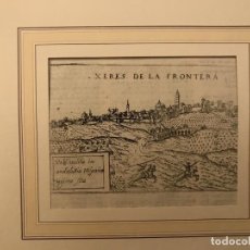 Arte: VISTA Y PLANO DE JEREZ DE LA FRONTERA, CÁDIZ (ESPAÑA), 1713. VALEGIO/LASOR A VAREA