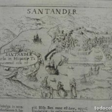 Arte: VISTA Y PLANO DE LA CIUDAD DE SANTANDER (CANTABRIA, ESPAÑA), 1713. F. VALEGIO/LASOR A VAREA. Lote 233375270