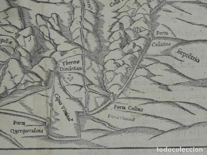 Arte: Mapa de la antigua Roma (Italia), hacia 1580. Münster/Petri - Foto 10 - 242483200