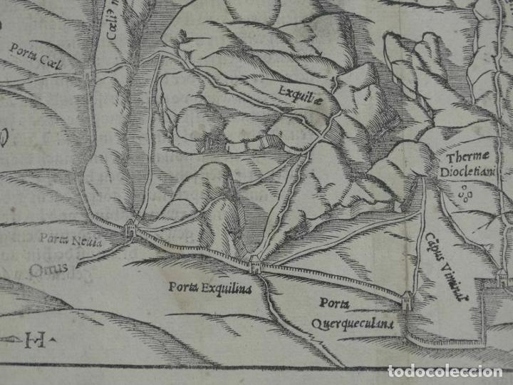 Arte: Mapa de la antigua Roma (Italia), hacia 1580. Münster/Petri - Foto 11 - 242483200