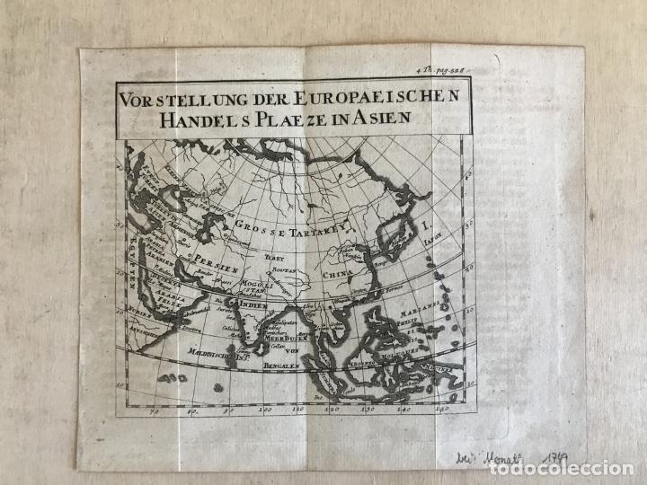 Arte: Mapa de los puntos comerciales europeos en Asia, hacia 1749. Monart - Foto 4 - 246875230