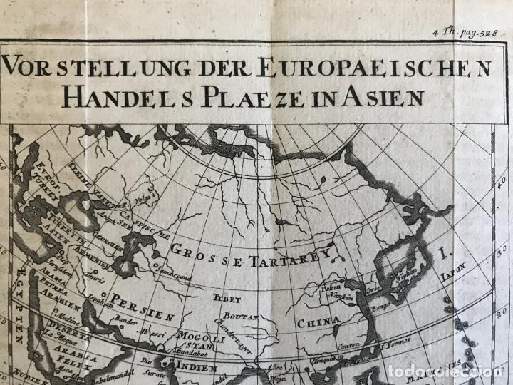 Arte: Mapa de los puntos comerciales europeos en Asia, hacia 1749. Monart - Foto 6 - 246875230