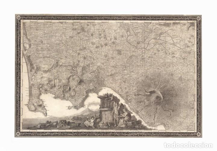 Arte: 1793 - Plano de Nápoles, el Vesubio y sus alrededores por Antonio Rizzi Zannoni - MUSEUM QUALITY - Foto 2 - 130197371