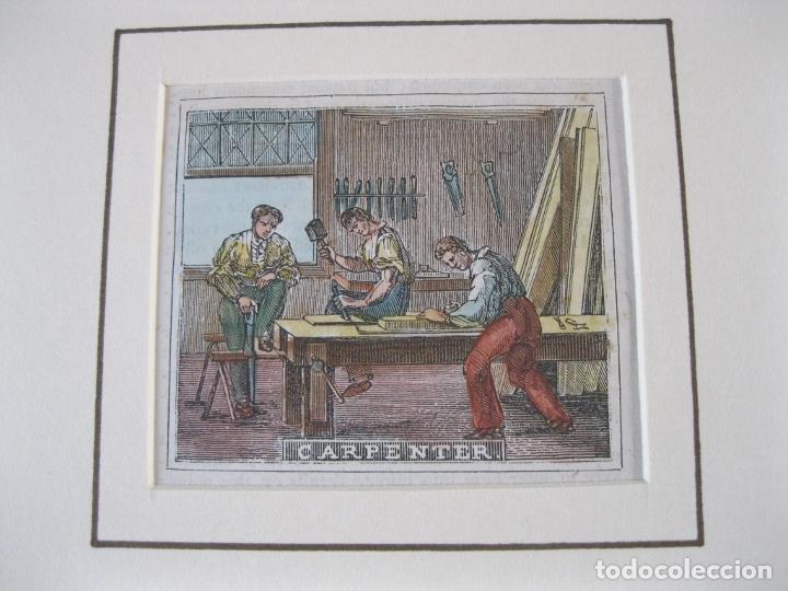 Arte: Los carpinteros, 1830. An&oacute;nimo - Foto 1