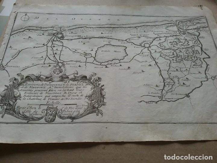 Arte: Mapa . ENVIRONS DE DURQUERQUE. NICOLAS DE FER (416-3) - Foto 1