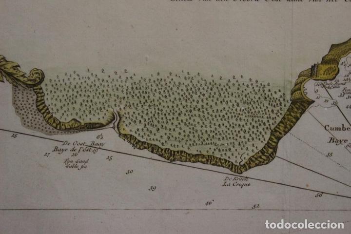 Arte: Plano a color de la costa oriental de la Isla de Juan Fernández (Chile), 1750, Anson - Foto 3 - 304646668