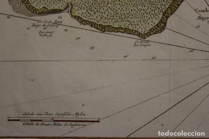 Arte: Plano a color de la costa oriental de la Isla de Juan Fernández (Chile), 1750, Anson - Foto 8 - 304646668