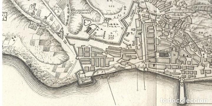 Arte: 1751 ca. Mapa asedio a Alicante armada británica en la Guerra de Sucesión. (Rapin - Tindal - Basire) - Foto 9 - 275835318