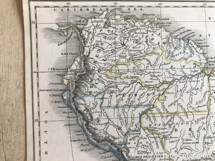 Arte: Mapa de Am&eacute;rica del sur, 1820. Sid y Hall / Longman, Rees,.. - Foto 3