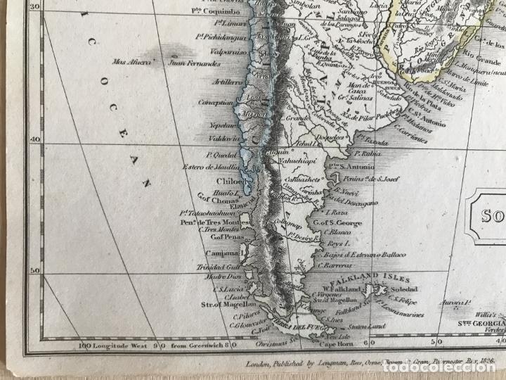 Arte: Mapa de Am&eacute;rica del sur, 1820. Sid y Hall / Longman, Rees,.. - Foto 7
