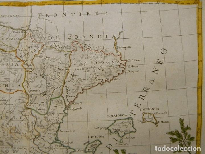 Arte: Gran mapa a color de España y Portugal, 1775. A. Zatta - Foto 4 - 281055338