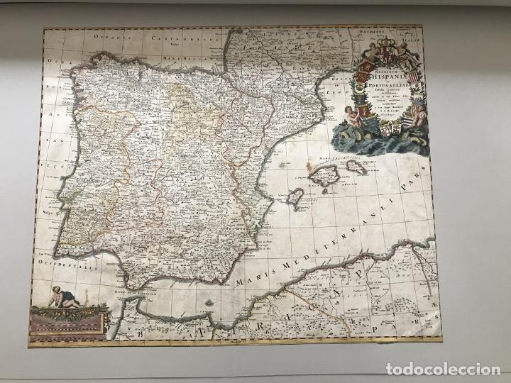 Arte: Gran mapa a color de España y Portugal, 1728. J. B. Homann - Foto 9 - 281825143