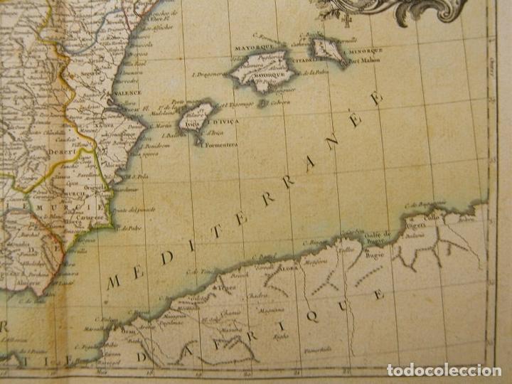 Arte: Gran mapa a color de España y Portugal, 1762. Jean Janvier / Lattré & Herrisant - Foto 5 - 282548803