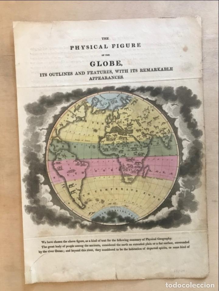 Arte: Mapa a color del mundo o hemisférico, circa 1815. Anónimo - Foto 2 - 290093763