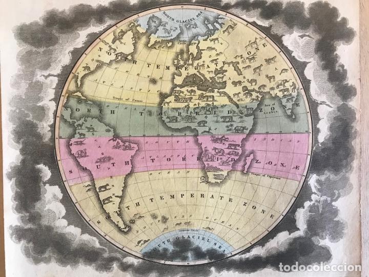 Arte: Mapa a color del mundo o hemisférico, circa 1815. Anónimo - Foto 4 - 290093763
