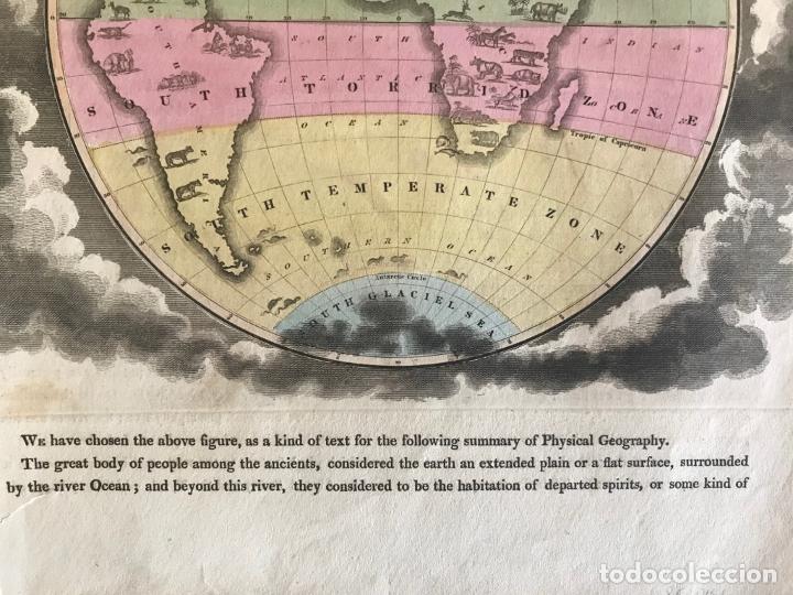 Arte: Mapa a color del mundo o hemisférico, circa 1815. Anónimo - Foto 8 - 290093763