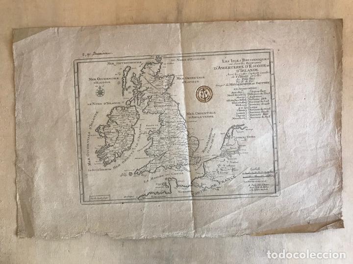 Arte: Mapa de Irlanda y Reino Unido (Europa), 1705. N. de Fer / Inselin - Foto 2 - 290214763