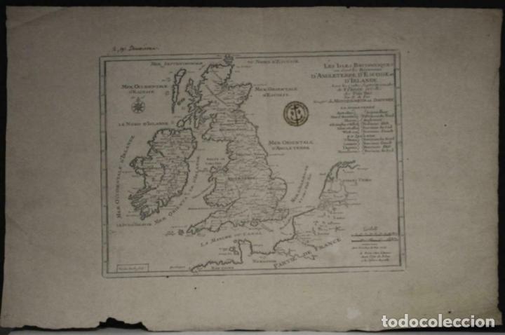 Arte: Mapa de Irlanda y Reino Unido (Europa), 1705. N. de Fer / Inselin - Foto 14 - 290214763