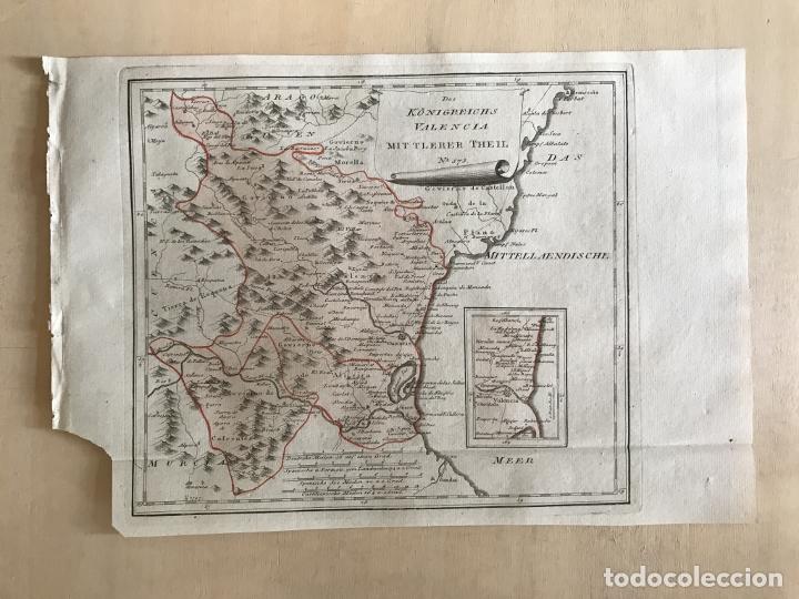 Arte: Mapa del centro de Valencia y zonas limítrofes (España), 1789. F. J. Joseph von Reilly - Foto 2 - 290533978