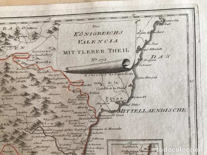 Arte: Mapa del centro de Valencia y zonas limítrofes (España), 1789. F. J. Joseph von Reilly - Foto 5 - 290533978