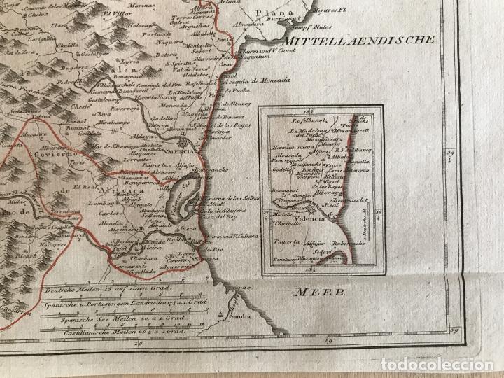 Arte: Mapa del centro de Valencia y zonas limítrofes (España), 1789. F. J. Joseph von Reilly - Foto 7 - 290533978