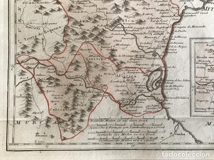 Arte: Mapa del centro de Valencia y zonas limítrofes (España), 1789. F. J. Joseph von Reilly - Foto 8 - 290533978