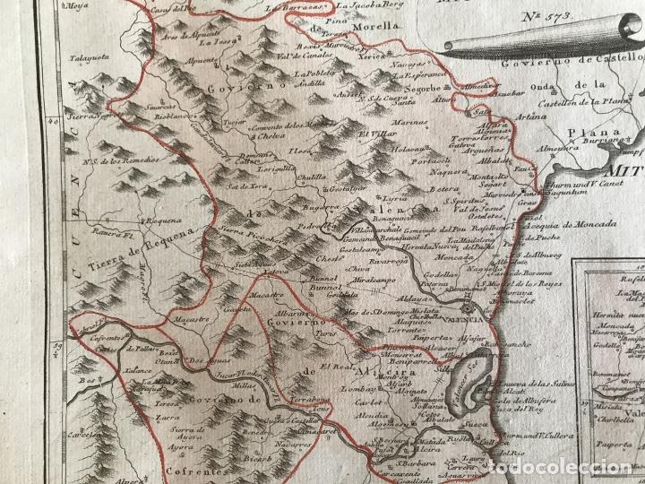 Arte: Mapa del centro de Valencia y zonas limítrofes (España), 1789. F. J. Joseph von Reilly - Foto 9 - 290533978