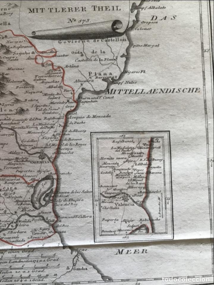 Arte: Mapa del centro de Valencia y zonas limítrofes (España), 1789. F. J. Joseph von Reilly - Foto 10 - 290533978