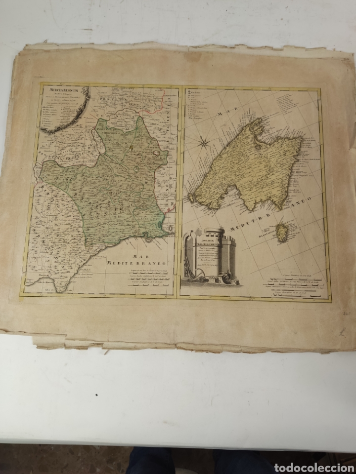 MAPA MURCIA REGNUM / INSULARUM MALLORCA CABRERA. 1798 (Arte - Cartografía Antigua (hasta S. XIX))