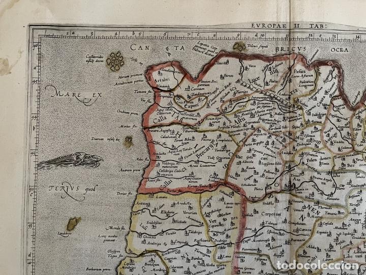 Arte: Mapa de España y Portugal antiguos, 1618. Ptolomeo / Mercator /Bertius - Foto 3 - 311819663