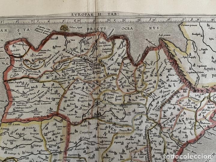 Arte: Mapa de España y Portugal antiguos, 1618. Ptolomeo / Mercator /Bertius - Foto 4 - 311819663