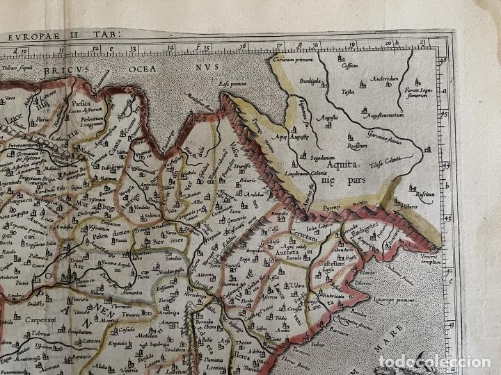 Arte: Mapa de España y Portugal antiguos, 1618. Ptolomeo / Mercator /Bertius - Foto 5 - 311819663