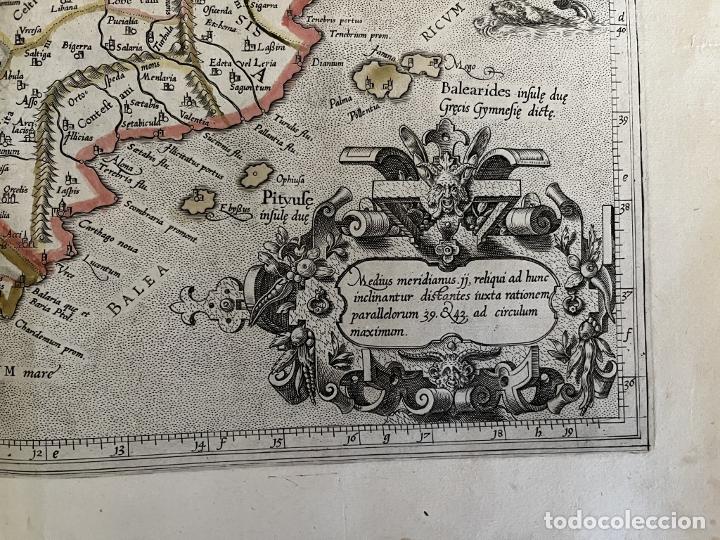 Arte: Mapa de España y Portugal antiguos, 1618. Ptolomeo / Mercator /Bertius - Foto 7 - 311819663