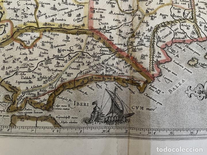 Arte: Mapa de España y Portugal antiguos, 1618. Ptolomeo / Mercator /Bertius - Foto 8 - 311819663