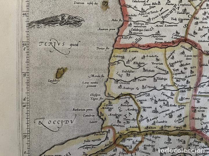 Arte: Mapa de España y Portugal antiguos, 1618. Ptolomeo / Mercator /Bertius - Foto 10 - 311819663
