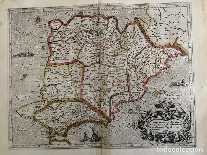 Arte: Mapa de España y Portugal antiguos, 1618. Ptolomeo / Mercator /Bertius - Foto 1 - 311819663