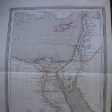 Arte: MAPA DE SIRIA Y EGYPTO ANTIGUO . GRABADO EN ACERO POR RAMON ALABERN.AÑO 1852.29X21. Lote 314639683