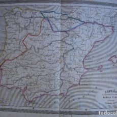 Arte: MAPA DE ESPAÑA INVASION BARBAROS . GRABADO EN ACERO POR RAMON ALABERN.AÑO 1852.29X21. Lote 314640333