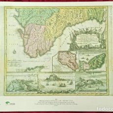 Arte: REPRODUCCIÓN – 1727 –COSTA ANDALUZA DESDE GUADALQUIVIR A MOTRIL, CEUTA, CADIZ, MALAGA – BIBLIOTECA. Lote 315904953