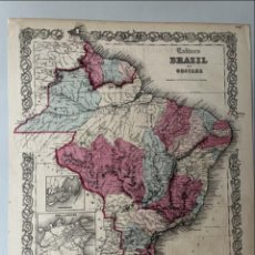 Arte: MAPA A COLOR DE BRASIL Y GUAYANA (AMÉRICA DEL SUR), HACIA 1850. COLTON. Lote 322504718