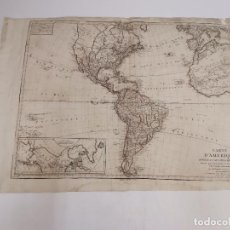 Arte: MAPA / CARTE D’AMERIQUE DIVISÉE EN SES PRINCIPAUX ETATS.PAR J.B. POIRSON, AN VI. 1798. V. ST.. Lote 326710438
